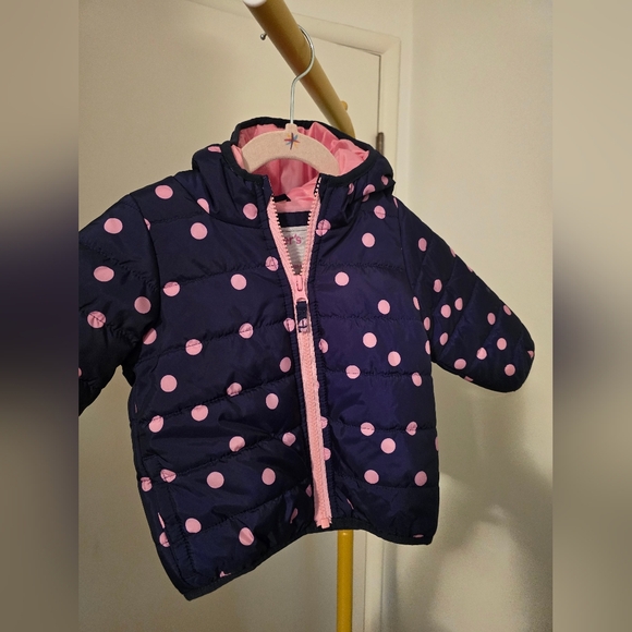 NWT Carter's Pink and Navy Puffer Jacket - Picture 3 of 5